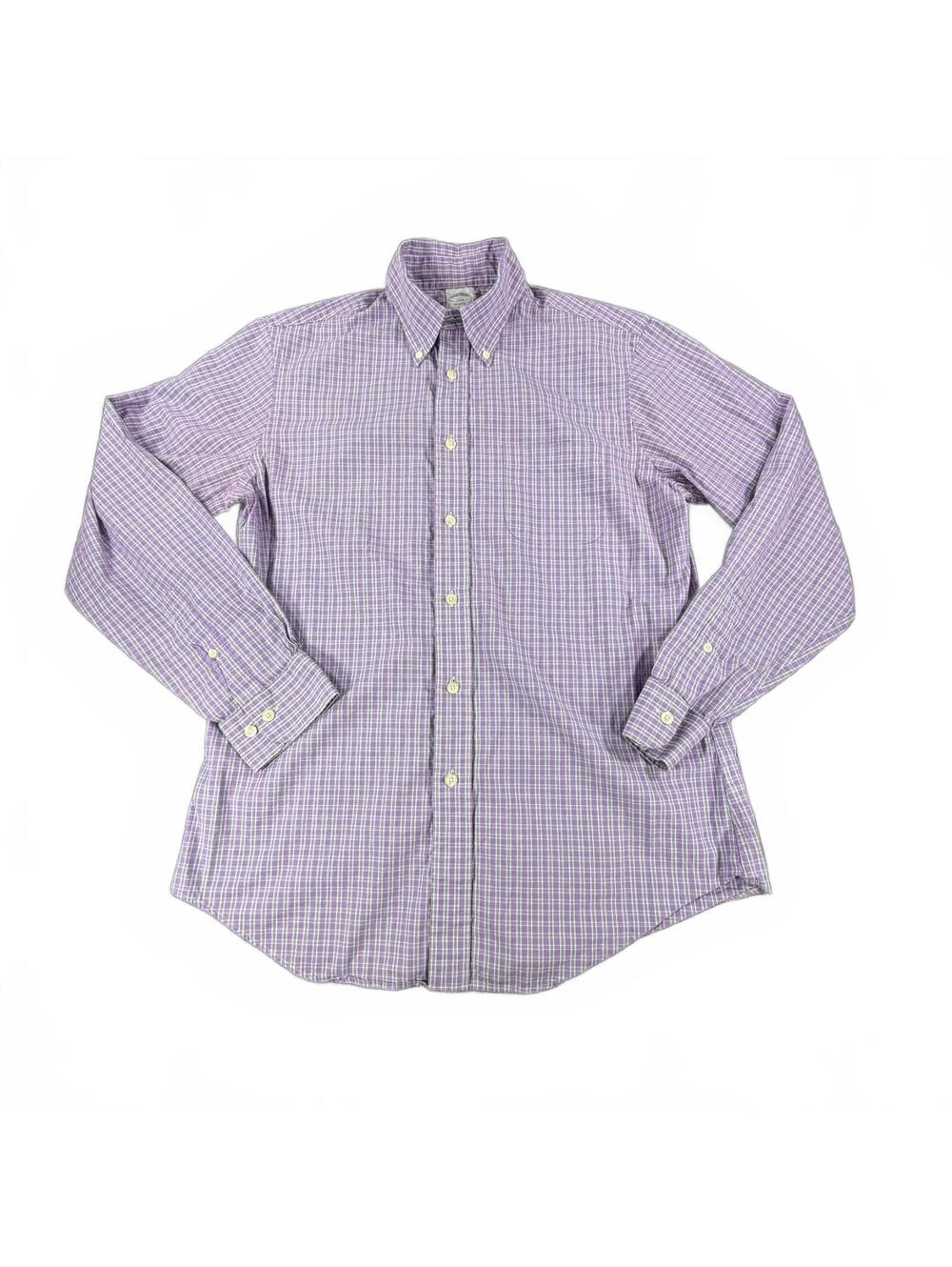 Men's Brooks Brothers Regent Purple Check Button-Down Shirt Size M